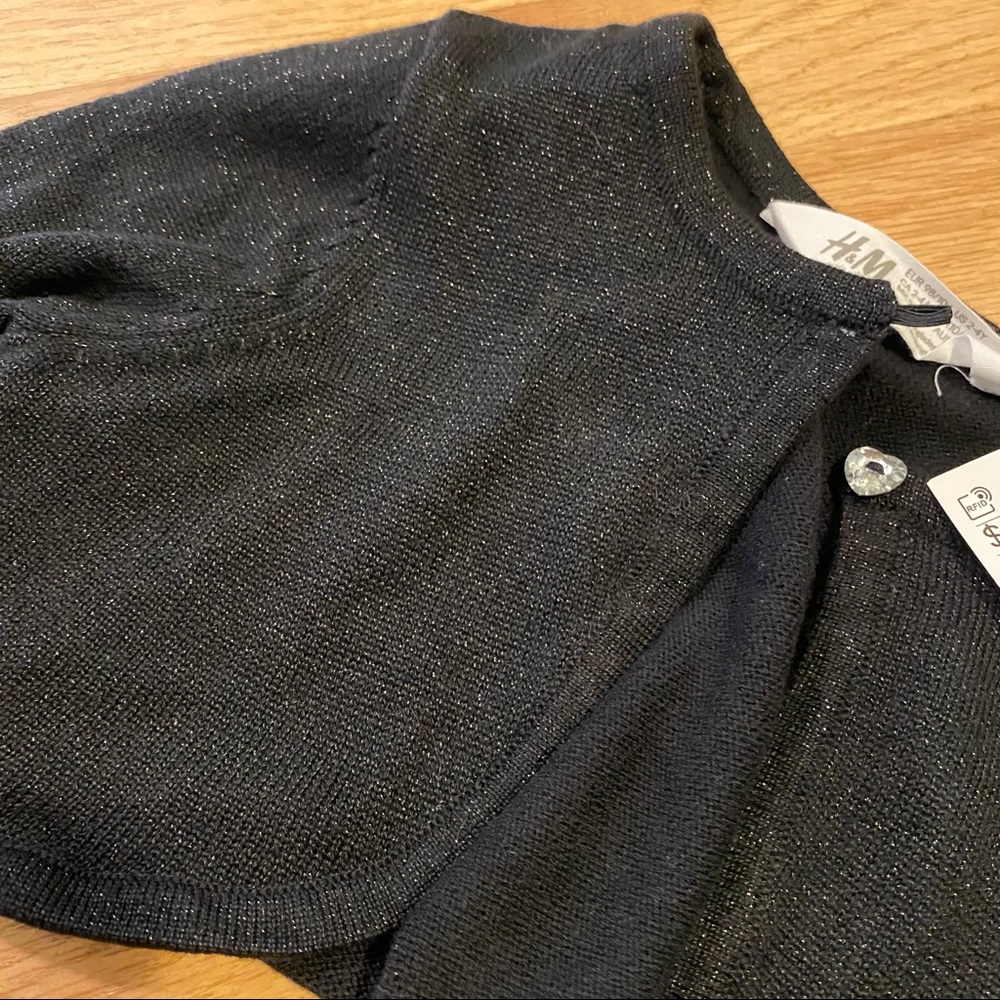Black shimmery H&M shrug cardigan toddler 2-4T